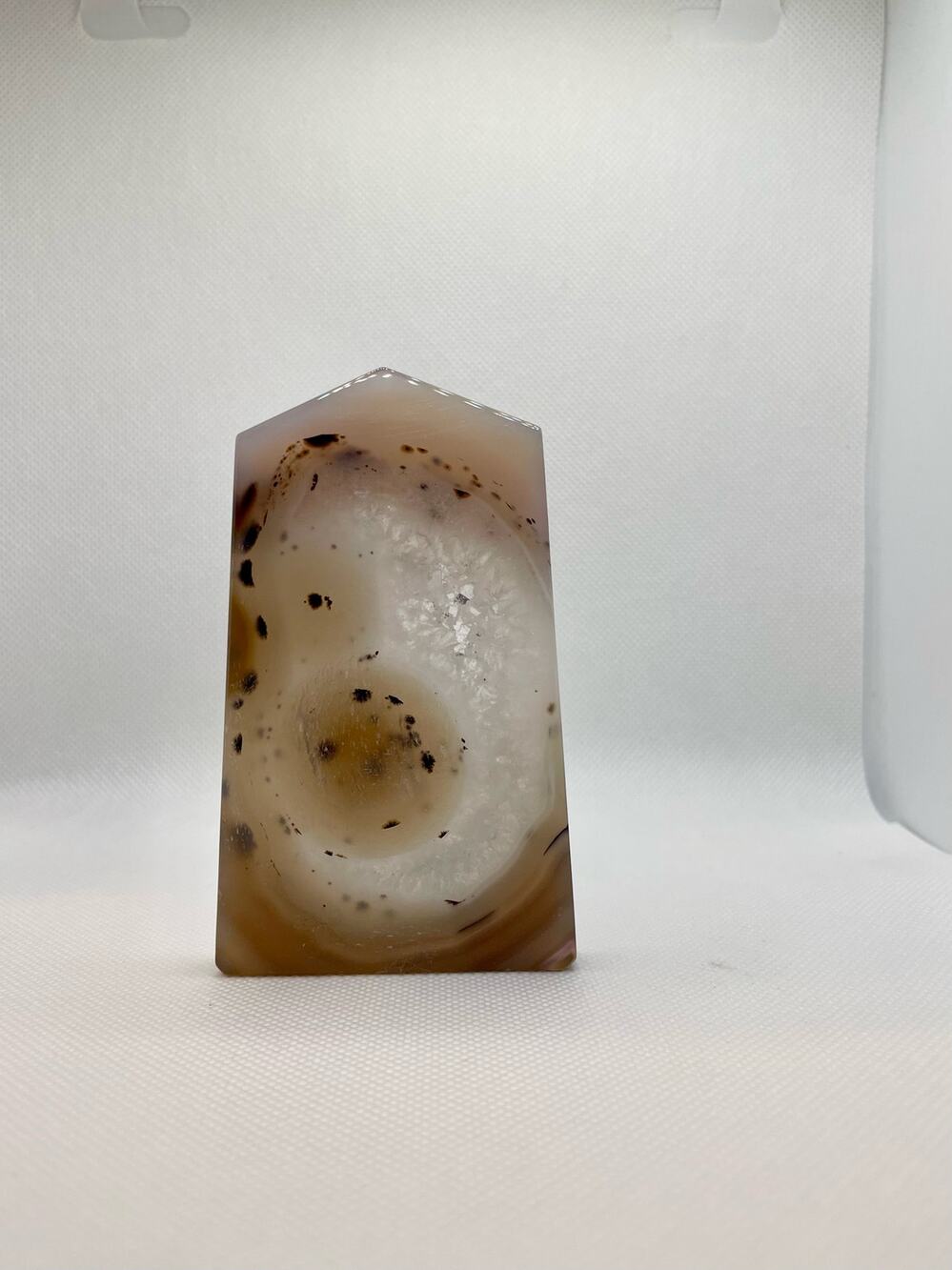 Druzy Agate Tower Slab Crystal Obelisk Geode #1